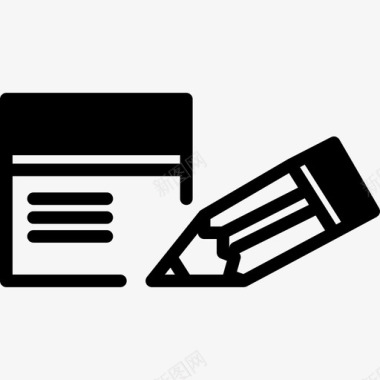 小记事本和铅笔大纲教育几个图标图标