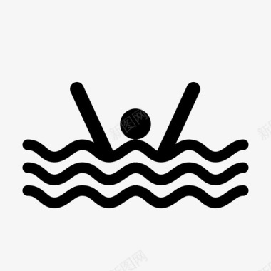 海滩遮阳伞溺水海滩人溺水图标图标