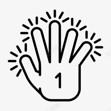 单触五指手势图标图标