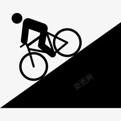 斜坡骑车下坡自行车自行车骑车人图标高清图片
