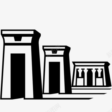 古代农耕德波德神庙古代建筑图标图标