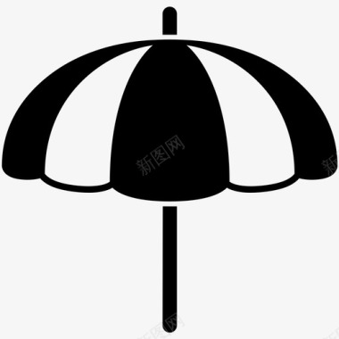 海滩遮阳伞伞海滩夏天图标图标