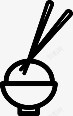 米饭筷子晚餐图标图标