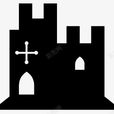 城堡古代建筑图标图标