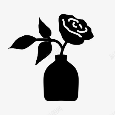 花瓶花束陶瓷图标图标