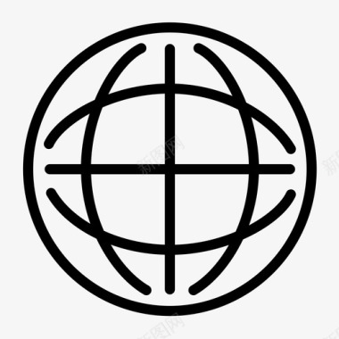 球体网格素材世界地球纬度图标图标