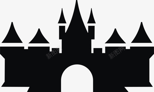 中世纪城堡建筑国王图标图标