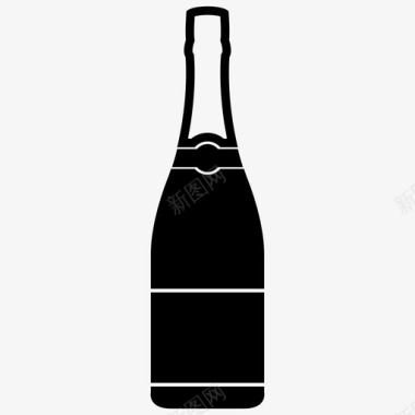 酒瓶香槟酒瓶庆祝图标图标