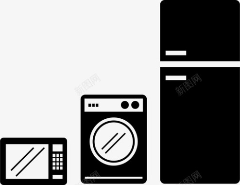洗衣机家用电器微波炉冰箱图标图标