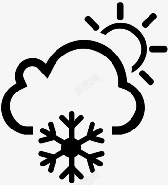 窗外下雪白雪云天气预报图标图标