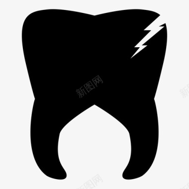 蛀牙裂纹裂牙图标图标