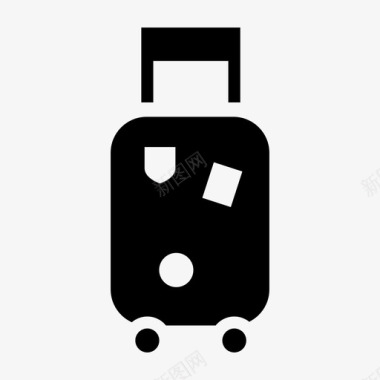 手提箱行李移民护照旅游图标图标