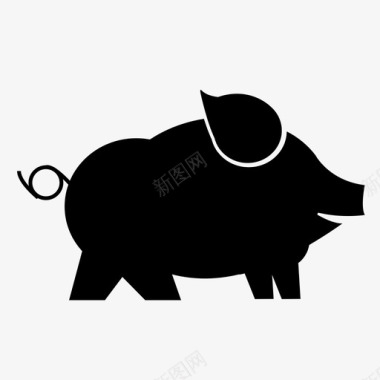 哺乳动物猪动物谷仓图标图标