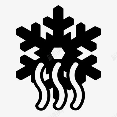 冬季雪和冰矢量插画除霜汽车暖气冰雪图标图标
