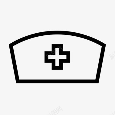 常规护士帽护士帽添加交叉图标图标