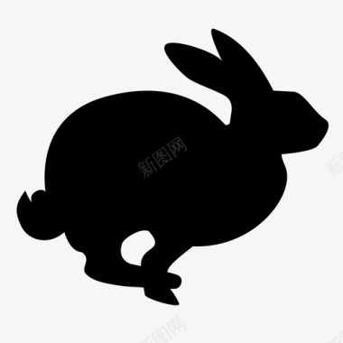 奔跑的小人兔子动物跳跃图标图标