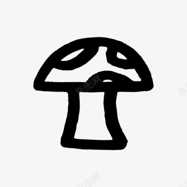 蘑菇涂鸦绘画图标图标