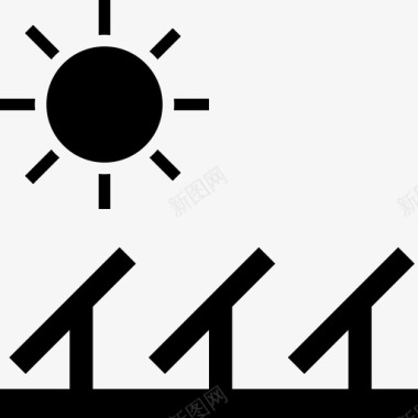太阳太阳能发电厂电力能源图标图标