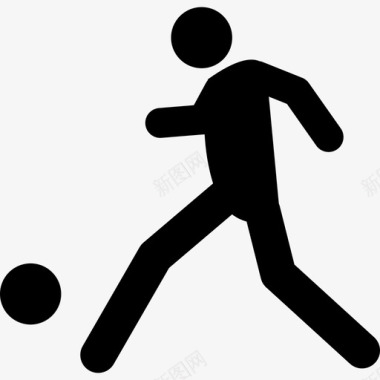 矢量足球踢球剪影图标足球运动员踢球运动图标图标