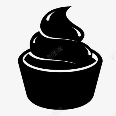 冷冻酸奶奶油杯子蛋糕甜点图标图标
