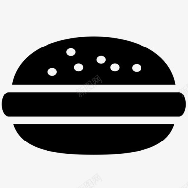 汉堡牛肉小面包快餐烧烤图标图标