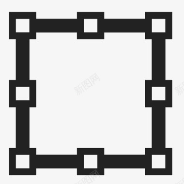 餐盘方形定位点框架图标图标