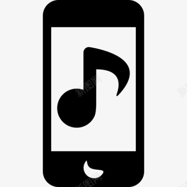 带音符音乐和声音的IPhone 2图标图标