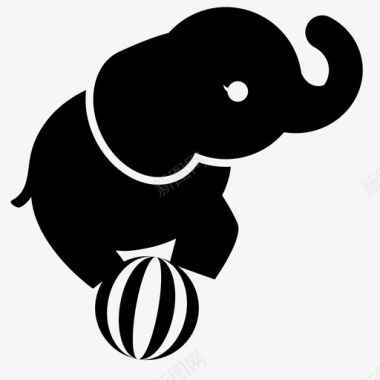 马戏团大象杂技动物嘉年华特技图标图标