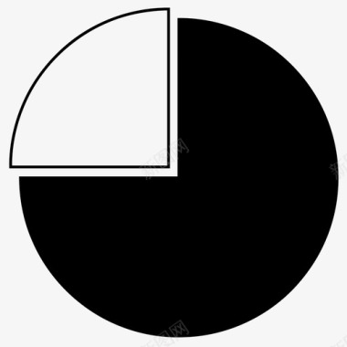 饼图75%业务数据百分比图标图标