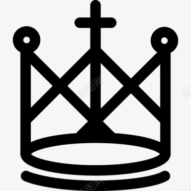 皇冠图案中间有一个十字形的线条形状皇冠图标图标