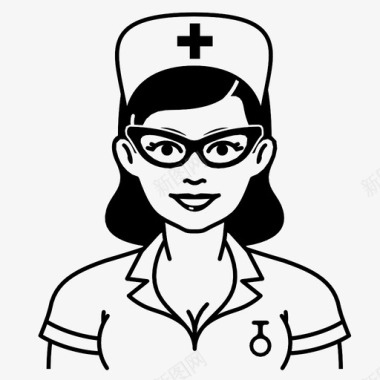 护士护士专业人员人员图标图标