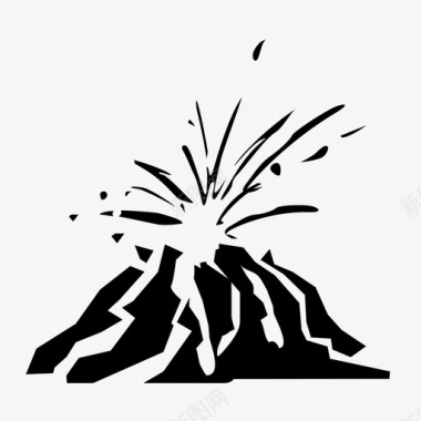火山火山自然岩浆图标图标