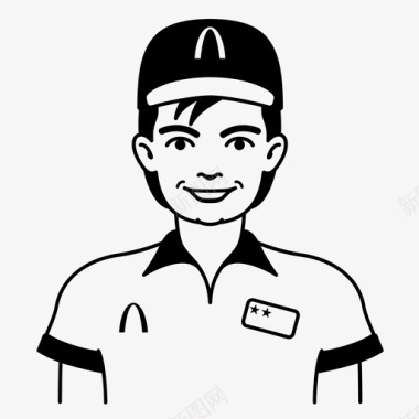 美女的服务员服务员制服微笑图标图标