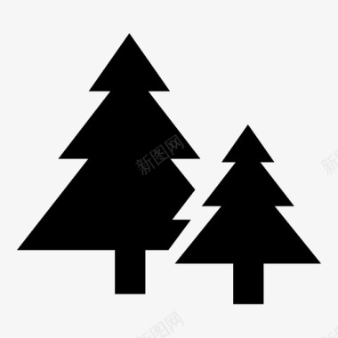 冷杉森林木材树木图标图标