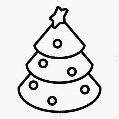 松树圣诞树冬天星星图标图标