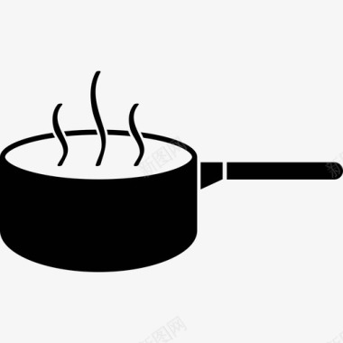 平底锅锅煮沸厨房图标图标