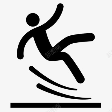 滑雪橇滑倒摔倒受伤图标图标