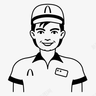 傲慢的服务员服务员雇员帽子图标图标
