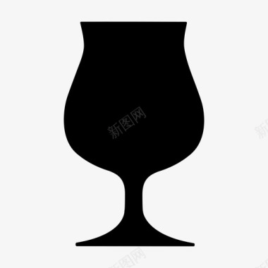 雪花啤酒杯啤酒郁金香杯酒精酒吧啤酒杯比利时图标图标