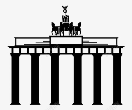 着名地标建筑勃兰登堡门建筑历史图标图标