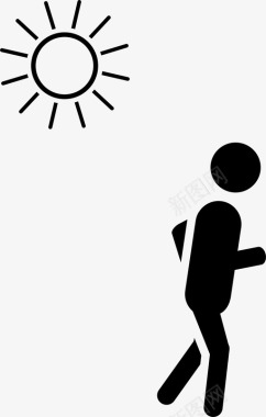 跑步温暖阳光图标图标