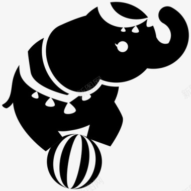 马戏团大象马戏大象杂技动物嘉年华图标图标