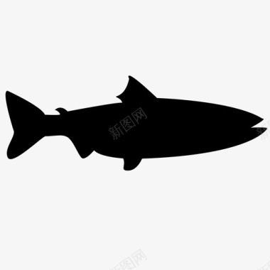 鲑鱼鱼食物河流海洋动物图标图标