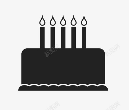 生日蛋糕蜡烛庆祝巧克力糖霜图标图标