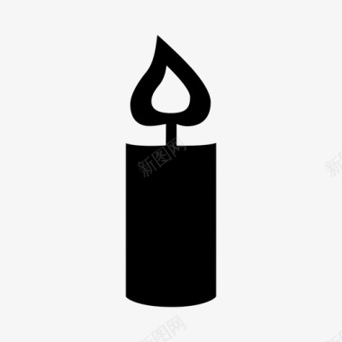 蜡烛蜡烛火热图标图标