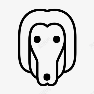 狗阿富汗猎犬动物犬图标图标