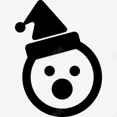 戴着帽子的雪人脸圣诞节圣诞图标图标