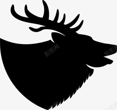 麋鹿动物鹿角图标图标