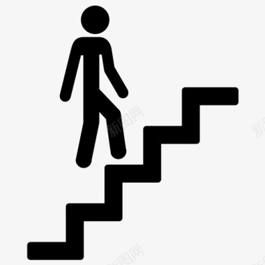 楼梯人员步行图标图标