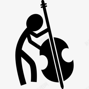 男性男性演奏大提琴人物音乐和声音2图标图标